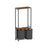 Laundry Basket - Wood - Rustic Brown and Black - 2-Section with Shelves and Pull-Out Liners