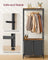 Laundry Basket - Wood - Rustic Brown and Black - 2-Section with Shelves and Pull-Out Liners