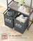 Laundry Basket - Fabric - Heather Greige - 2-Section with Pull-Out Liners and Clothes Rail