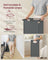 Laundry Basket - Fabric - Heather Greige - 2-Section with Pull-Out Liners and Clothes Rail