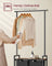 2-Section Laundry Basket - Wood - Rustic Brown and Black - With Clothes Rail and Removable Liners