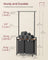 2-Section Laundry Basket - Wood - Rustic Brown and Black - With Clothes Rail and Removable Liners