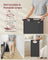 2-Section Laundry Basket - Wood - Rustic Brown and Black - With Clothes Rail and Removable Liners