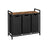 Laundry Sorter - Wood - Rustic Brown and Black - 3 Pull-Out Removable Bags with Storage Shelf