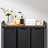 Laundry Sorter - Wood - Rustic Brown and Black - 3 Pull-Out Removable Bags with Storage Shelf