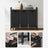 Laundry Sorter - Wood - Rustic Brown and Black - 3 Pull-Out Removable Bags with Storage Shelf