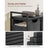 Laundry Basket - Fabric - Black and Grey - 3-Compartment with Pull-Out Removable Bags and Storage Shelf