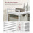 Laundry Basket - Fabric - White - Three Compartment Sorter with Storage Shelf