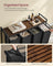 Laundry Basket - Wood - Rustic Brown - 4-Compartment with Removable Bags and Storage Shelf