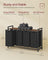 Laundry Basket - Wood - Rustic Brown - 4-Compartment with Removable Bags and Storage Shelf