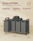 Laundry Sorter - Fabric - Ink Black and Slate Grey - 4-Compartment with Pull-Out Bags and Storage Shelf