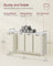 Laundry Basket - Fabric - Cream White - 4 Pull-Out Bags with 40L Capacity Each