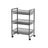 Storage Cart - Metal - Grey - 3-Tier with Wire Baskets for Kitchen and Bathroom