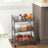 Storage Cart - Metal - Grey - 3-Tier with Wire Baskets for Kitchen and Bathroom
