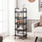 5-Tier Metal Storage Cart - Black - Rolling Utility Trolley with Handles and Brakes