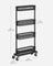 Slide-Out Household Trolley - Metal - Ink Black - Space Saving with 4 Wire Baskets