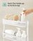 Slide-Out Trolley - Metal - Cloud White - Space Saving with 4 Wire Baskets