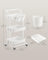 3-Tier Storage Trolley - Steel Frame and Plastic Baskets - White