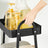 3-Tier Rolling Cart - Metal - Black - Kitchen Storage Trolley with Handles and Brakes