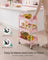 Kitchen Trolley - On Wheels with Shelves - Jelly Pink - 45 x 31 x 77.5 cm