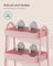Kitchen Trolley - On Wheels with Shelves - Jelly Pink - 45 x 31 x 77.5 cm