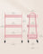 Kitchen Trolley - On Wheels with Shelves - Jelly Pink - 45 x 31 x 77.5 cm