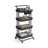 4-Tier Rolling Storage Cart - Steel Frame - Black - Includes Handle and Organisers