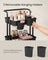 4-Tier Rolling Storage Cart - Steel Frame - Black - Includes Handle and Organisers