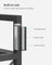 3-Tier Metal Shelving Unit on Wheels - Steel - Ink Black