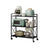 3-Tier Metal Shelving Unit - Metal - Ink Black - Mesh Storage Rack with Wheels