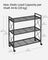 3-Tier Metal Shelving Unit - Metal - Ink Black - Mesh Storage Rack with Wheels