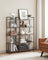 5-Tier Storage Rack - Wood - Rustic Brown - Adjustable Shelves