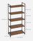 5-Tier Storage Rack - Wood - Rustic Brown - Adjustable Shelves