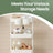 3 Tiers Mobile Trolley - 13L - Steel - Rolling Cart