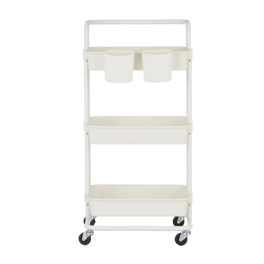 3 Tiers Mobile Trolley - 13L - Steel - Rolling Cart