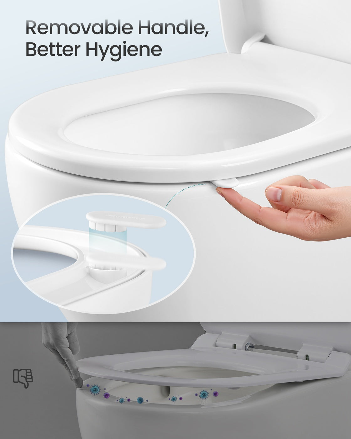 Elongated D-Shaped Soft-Close Toilet Seat - 18.1L x 14.2W - Duroplast