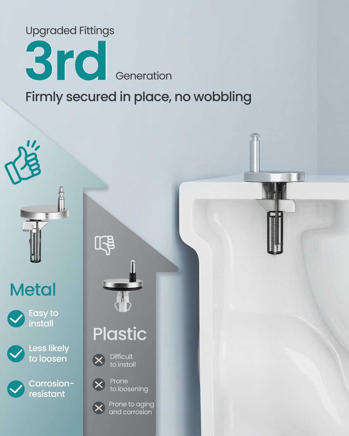 Elongated D-Shaped Soft-Close Toilet Seat - 18.1L x 14.2W - Duroplast