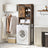 Bathroom Organizer Rack - Steel - Rustic Brown and Black - Over-the-Toilet Storage with Small Cabinet