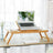 Foldable Laptop Desk - Bamboo - Natural Finish - Height Adjustable with Tilting Angles and Drawer