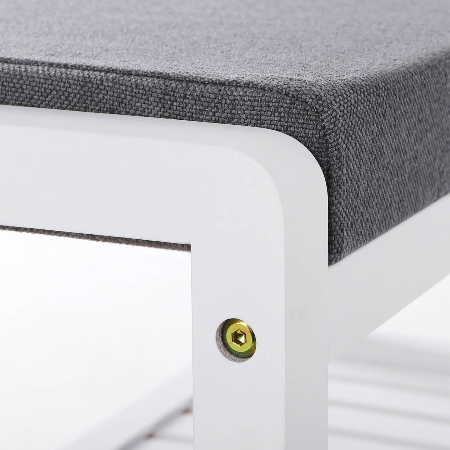 Shoe Bench - Bamboo - White - With Cushion and Storage