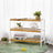 3-Tier Bamboo Shoe Rack - Natural Bamboo - Brown - Stores Up to 12 Pairs of Shoes
