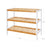 3-Tier Bamboo Shoe Rack - Natural Bamboo - Brown - Stores Up to 12 Pairs of Shoes