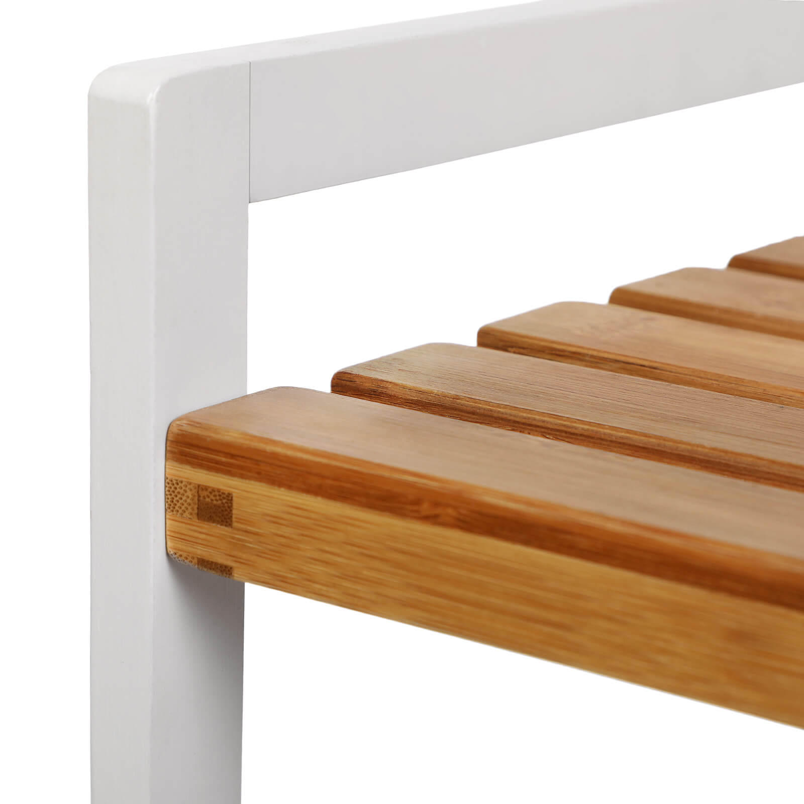 3-Tier Storage Rack - Bamboo - Natural Grain and White - Versatile for Bathroom