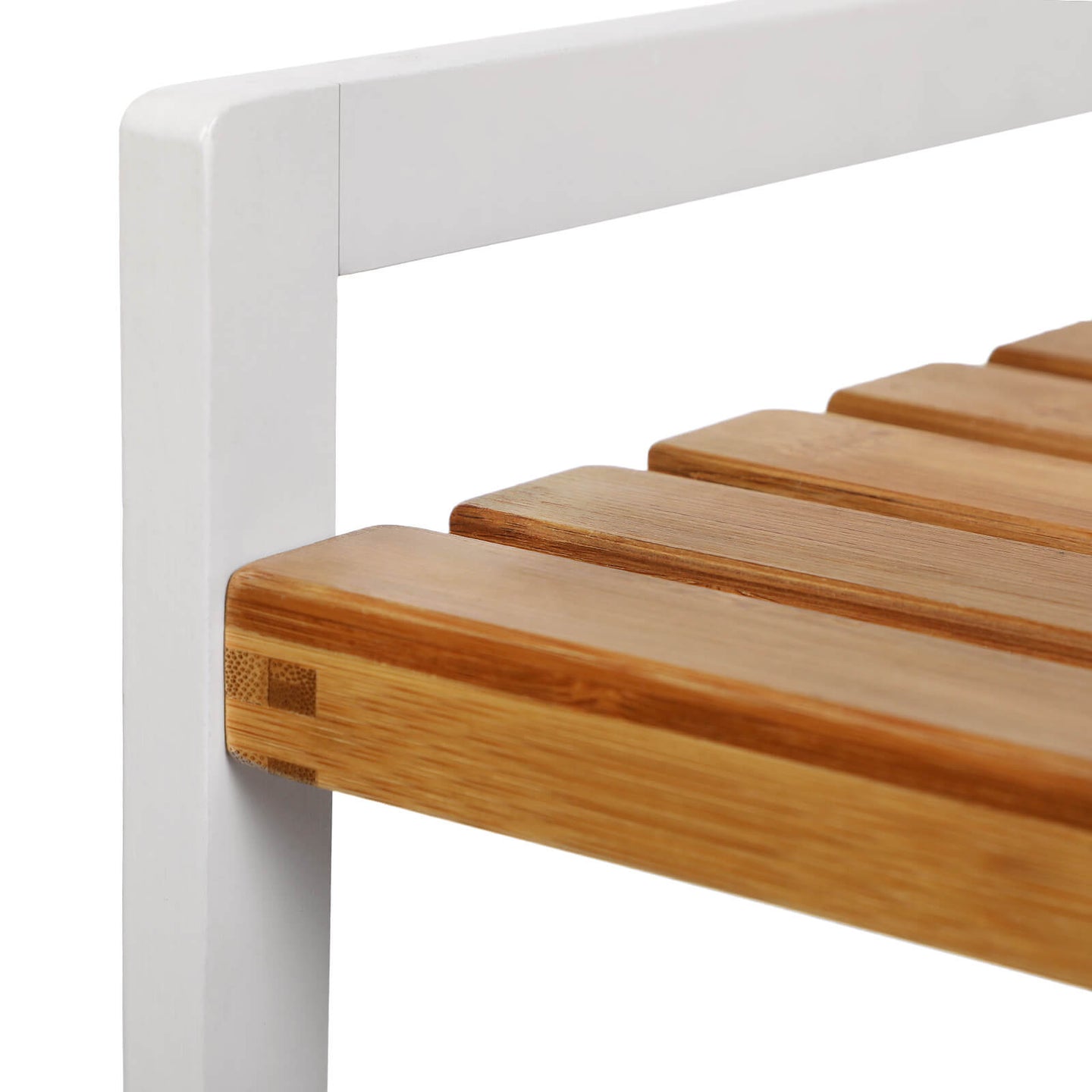 3-Tier Storage Rack - Bamboo - Natural Grain and White - Versatile for Bathroom