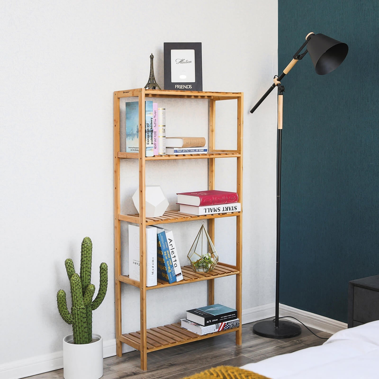 Bamboo Storage Shelf - 5-Tier - Natural - Multi-Purpose for Hallway