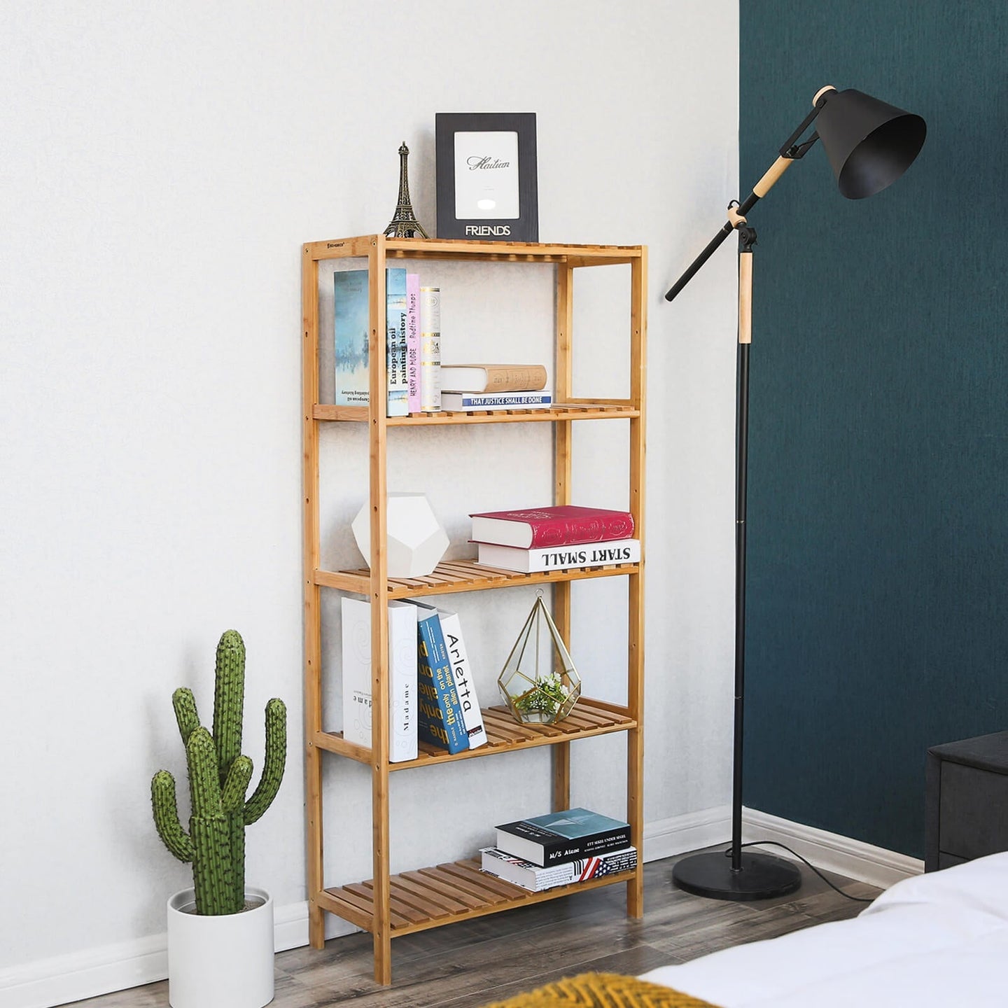 Bamboo Storage Shelf - 5-Tier - Natural - Multi-Purpose for Hallway