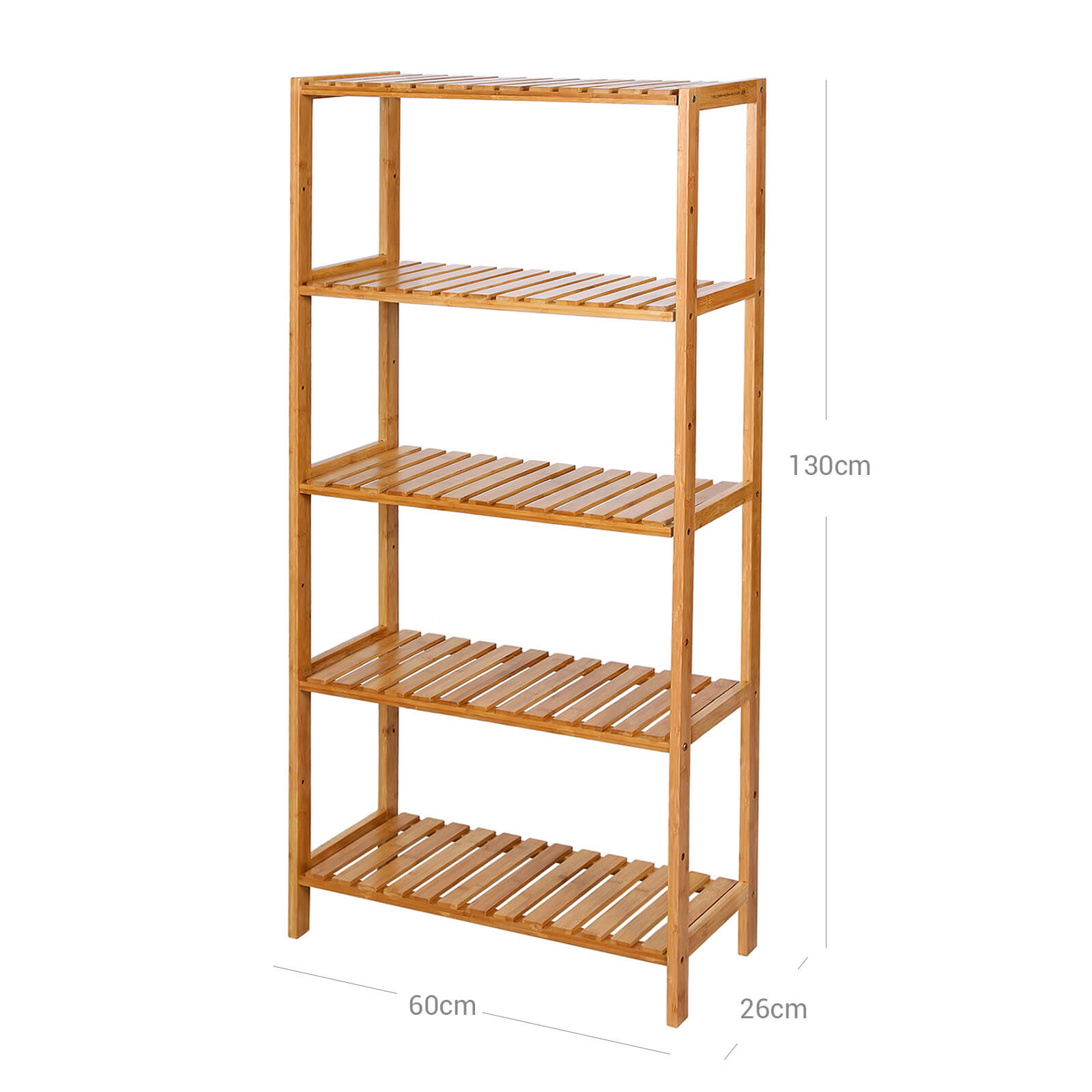 Bamboo Storage Shelf - 5-Tier - Natural - Multi-Purpose for Hallway