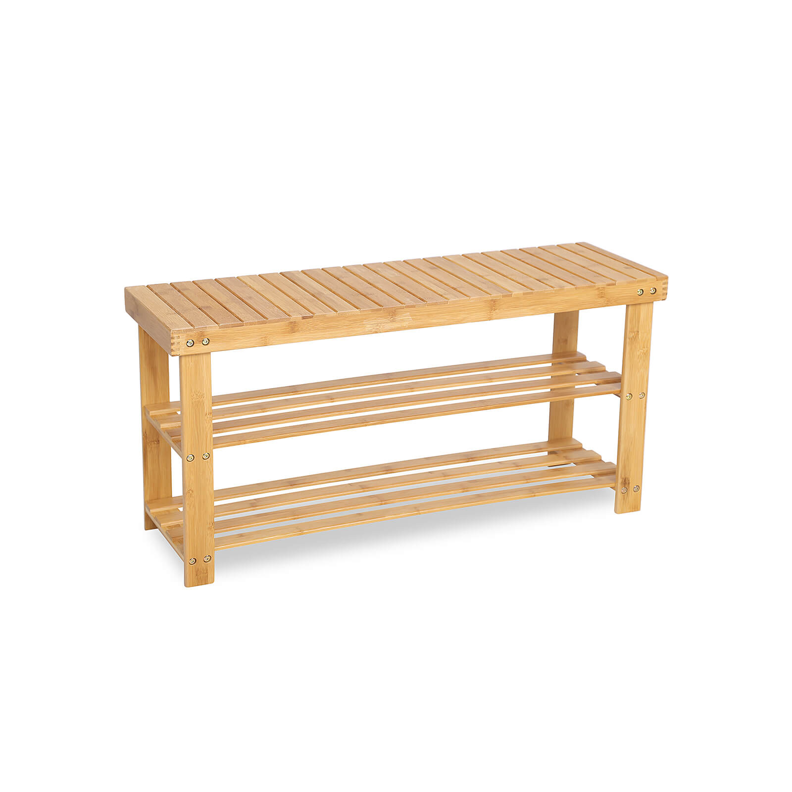 Bamboo Shoe Bench - Natural Bamboo - Neutral