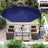 Cantilever Patio Umbrella - Fabric - Red - Solar-Powered LED Lights