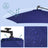 Cantilever Patio Umbrella - Fabric - Red - Solar-Powered LED Lights